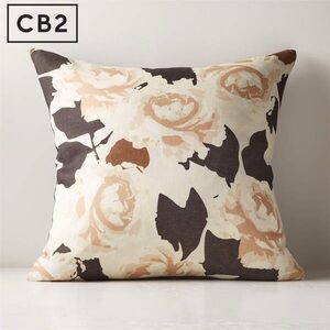 CB2 Ayana Floral Throw Pillow with Down Cover